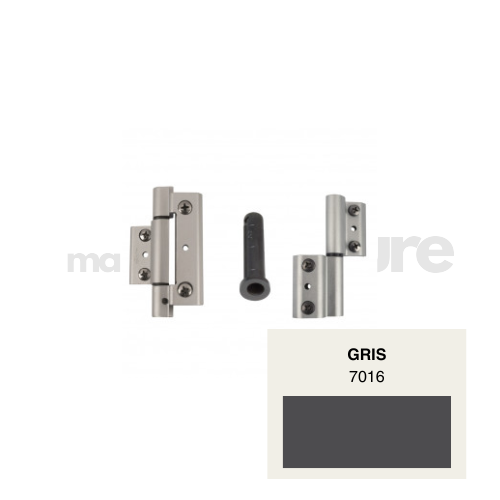 Paumelles OF ALU - Gorge Européenne - Gris Anthracite 7016 - FAPIM